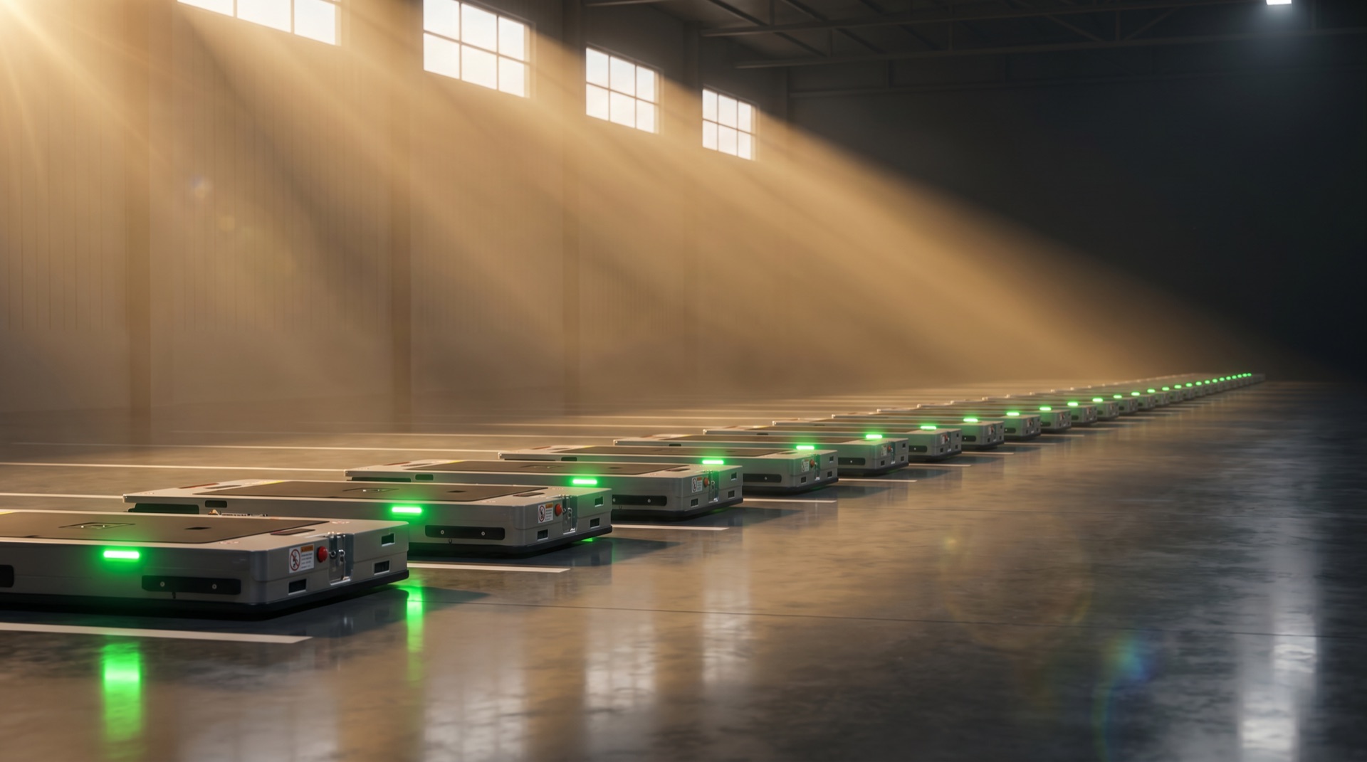 Autonomous mobile robot fleet staged as dedicated transportation capacity